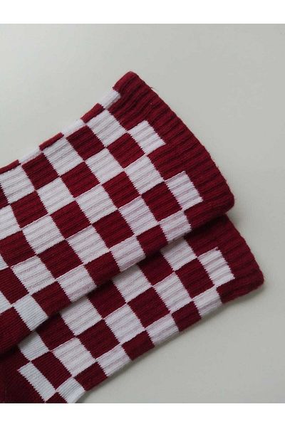 GÇO 2 Pairs of Checkerboard Patterned Socks