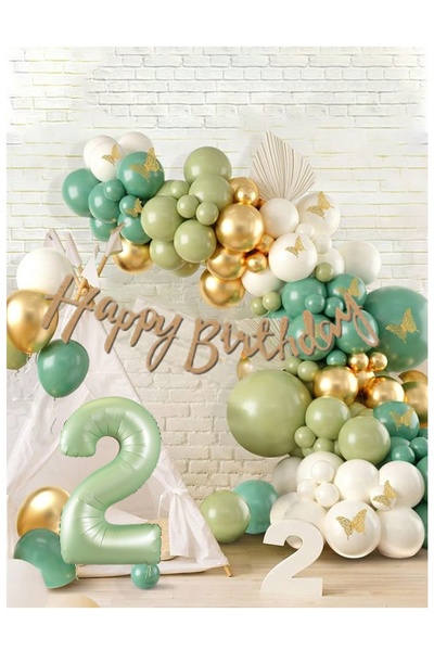 BİDOLUMUTLULUK Küf Su Yeşili Doğum Günü Kutlama Konsept Seti Parti Eğlence