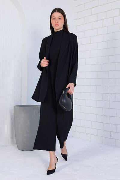 Melike Tatar Black Jacket Jumpsuit 32-9357