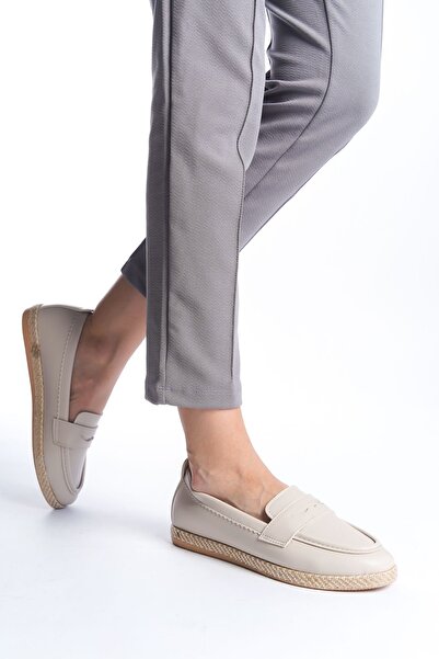 Limeo Cream Skin Flat Low Sole Casual Moccasin Loafer Women's Shoes