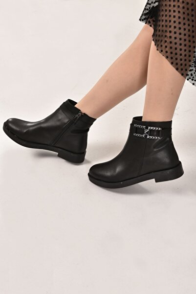 lamiashoes Günlük Siyah Chelsea Bot Toka Detayli