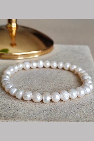 NBS Beautiful Naturel Stones İnci Bileklik Gerçek Okyanus Esintisi 18 cm