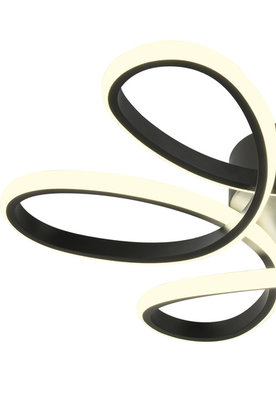 Capella Aydınlatma Rita Kumandalı 3 Renk Işık Özellikli Modern Siyah Plafonyer Led Avize Salon