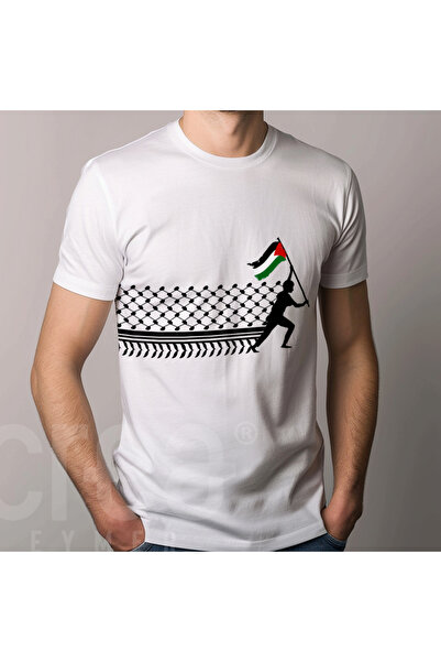 Crea Eymer Wear Μπλουζάκι Palestine Printed Premium Crew Neck 100% βαμβάκι