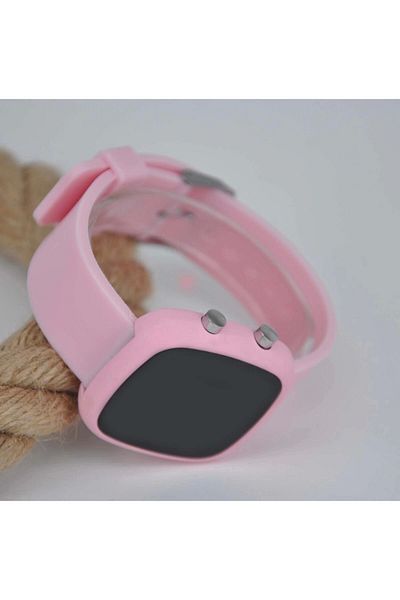 WatchArt Pink Silicone Cord White LED Numerals Button Calendar Young Women's Wristwatch Mls-1005