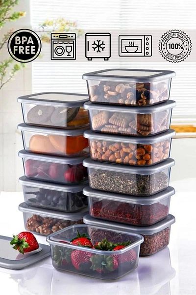 BRAMBLE LIFE 12 Pieces 250 ml Lunch Box Multi-Purpose Microwave Breakfast Storage Container