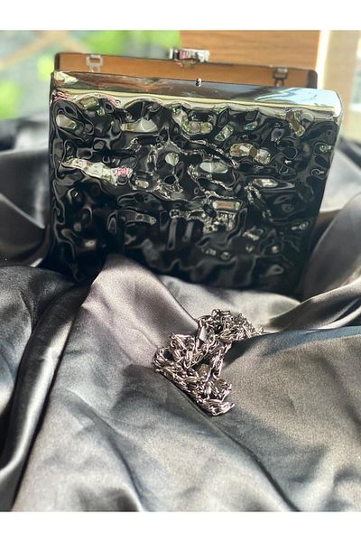 By EDUU Geantă portofoliu rochie de seară pentru femei cu curea metalică cu lanț