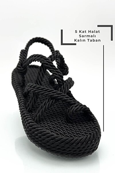 Moda Anna Sandale de damă cu frânghie înfășurată în cinci straturi Sandale de...