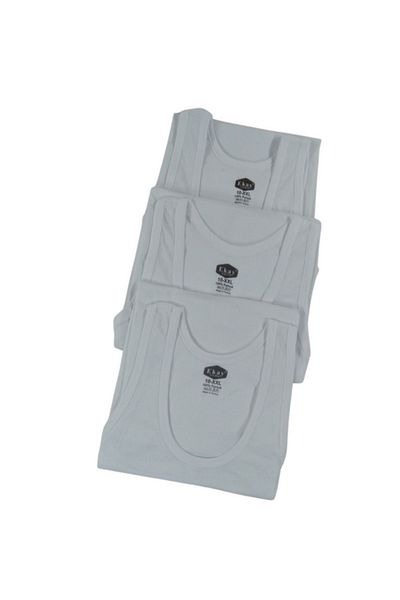 EKAY YILDIZ White 100% Cotton 3-Piece Men's Athlete Set