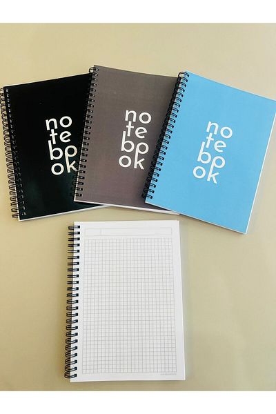 ADA OFİS KIRTASİYE Spiral School Notebook 80 sheets Set of 4 - Checkered