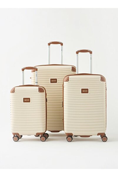 Wave مجموعة حقائب ترولي صلبة من 3 قطع بمقبض قابل للسحب - عرض 51 سم × طول 77 س...