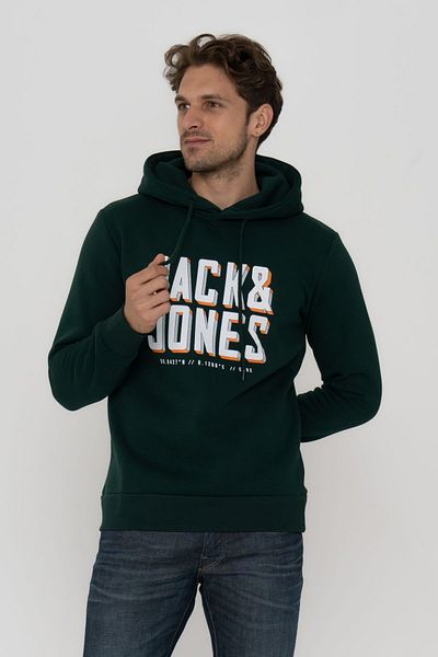 Jack & Jones Hanorac pentru bărbați cu glugă - Logo imprimat, Model Grow