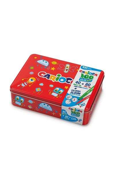 CARIOCA Super Washable Felt Tip Pen Set of 100 + Coloring Book