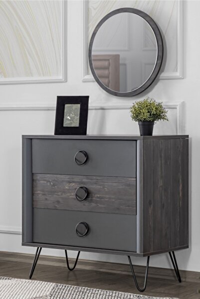 Setay Şifonyer, Black New Aynalı Çekmeceli Şifonyer