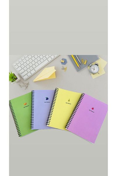 ADA OFİS KIRTASİYE Caiet școlar pe spirală 80 de coli 160 de coli Set de 4
