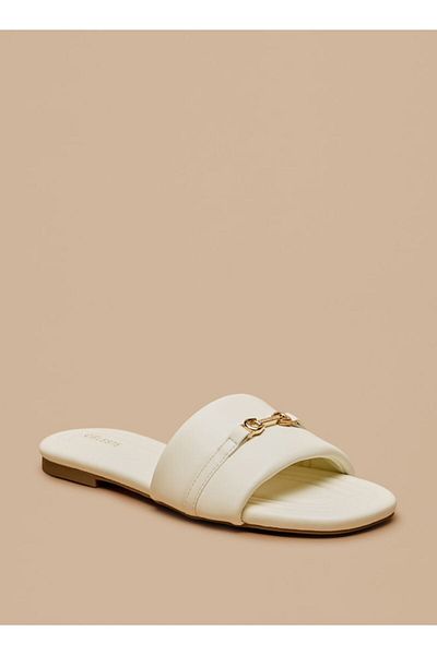 Celeste Women's Slip-On Sandals with Metal Accent