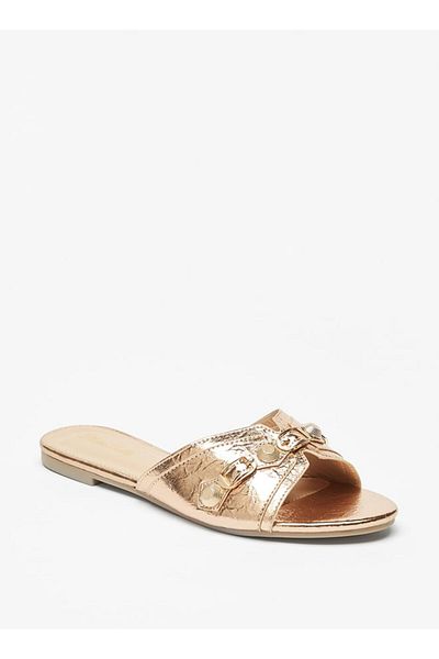Flora Bella by Shoexpress Flora Bella Embellished Slip-On Slides