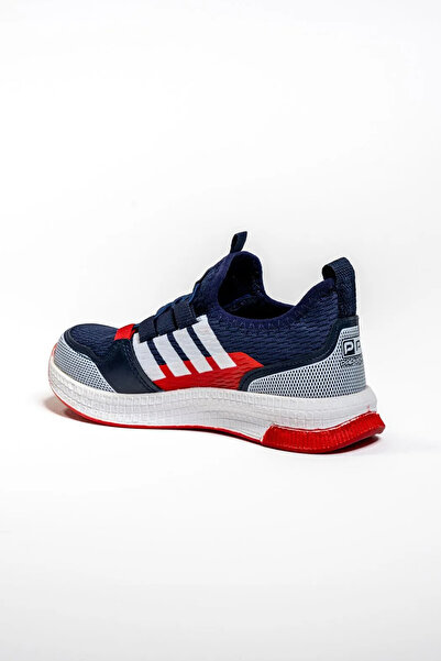 BOUIS Çocuk Unisex Fosforlu Günlük Lacivert Kırmızı Rahat Nefes Alan Triko Esnek Hafif Şık Sneaker