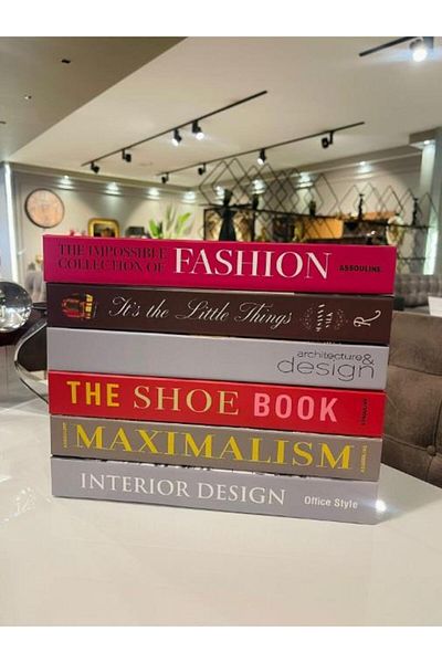 CREARTHOME Colorful Decorative Book Box of 6 - 30X20X4 cm