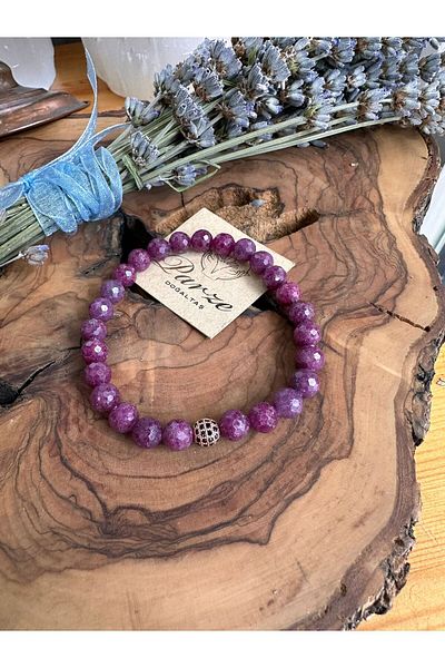 parze doğaltaş 6 mm Ruby Natural Stone Bracelet