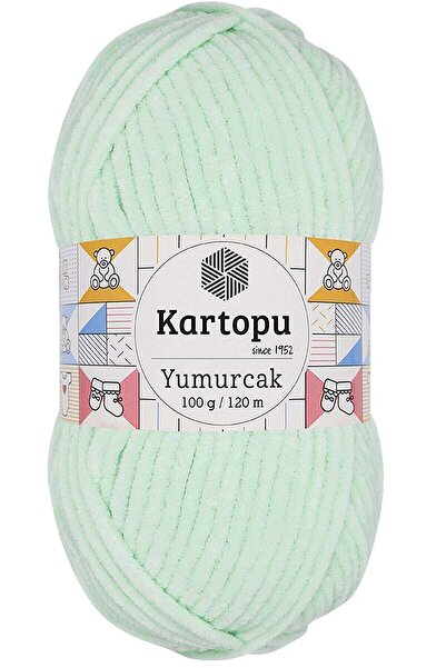 Kartopu 1 bucată fir de tricotat manual Yumurcak Velvet, verde apă K560