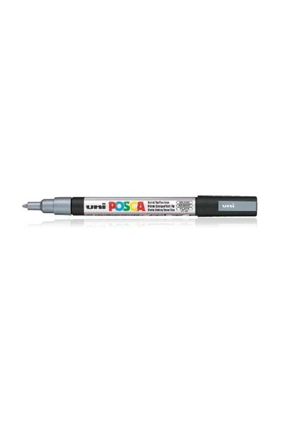 Uni قلم تحديد ذو أساس مائي فضي من Posca 0.9-1.3 - 41546 Pc-3m