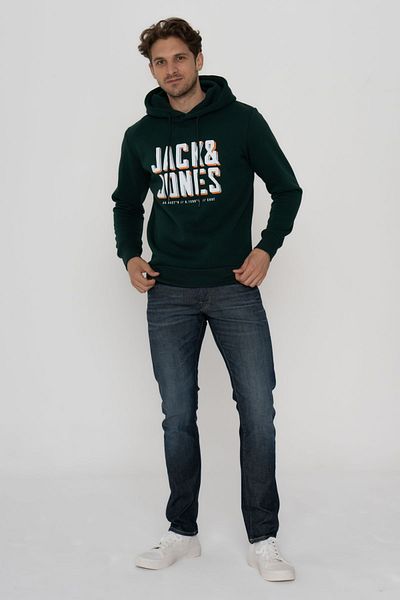 Jack & Jones Hanorac pentru bărbați cu glugă - Logo imprimat, Model Grow