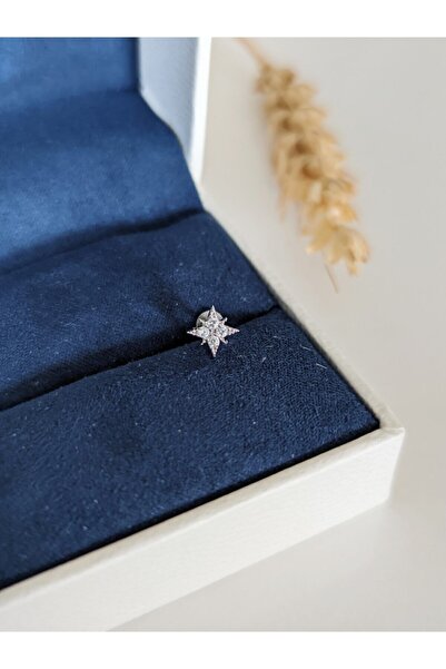 SU PERİSİ TAKI BİJUTERİ Cerrahi Çelik Zirkon Taşlı Gümüş Kutup Yıldızı Piercing , Tragus