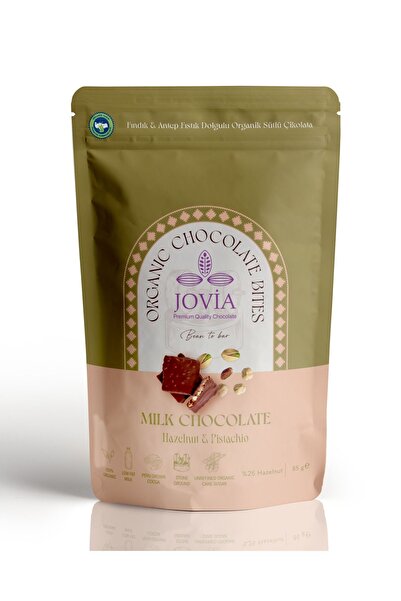 jovia premium quality chocolate Organik Sütlü Çikolata Bites Fındık Antep Dol...