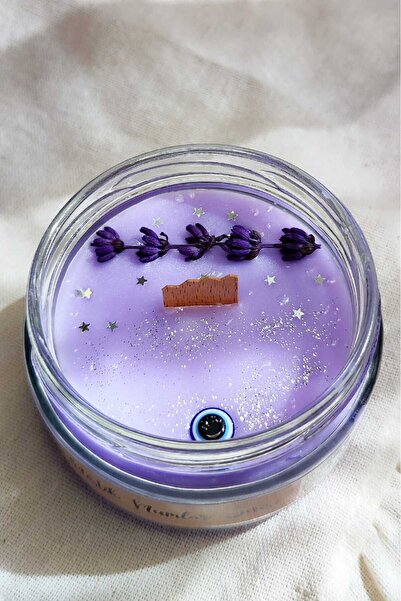 Nil Mum Nazar Tılsımı Lavanta Kokulu Soya Mum 300 Gr.