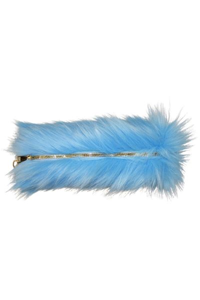 UNICUS Furry Plush Pencil Case Blue