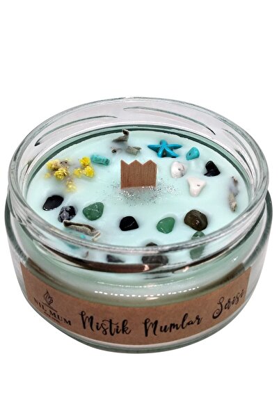 Nil Mum Aromaterapi Ruhsal Huzur Spiritüel Soya Mum Doğal Taşlı 240 gr