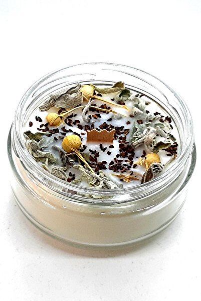 Nil Mum Aromaterapi Arınma Huzur Mum Adaçayı Üzerlik Tohumu | 300 gr Soya Mum |