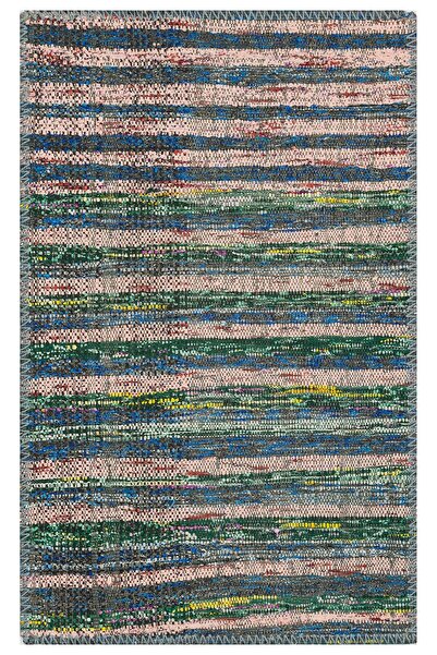 Home EL DOKUMA YEŞIL MERCAN RENK ÇIZGILI VINTAGE KILIM PASPAS