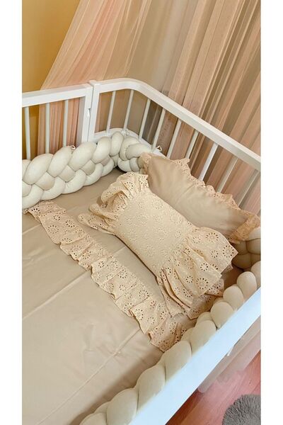 Hayalperest Baby Cot Bedding - Cotton Satin, Scallop Detailed