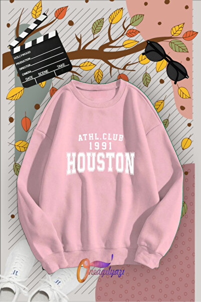 oneagılyazı هيوستن مطبوعة طاقم الرقبة البلوز