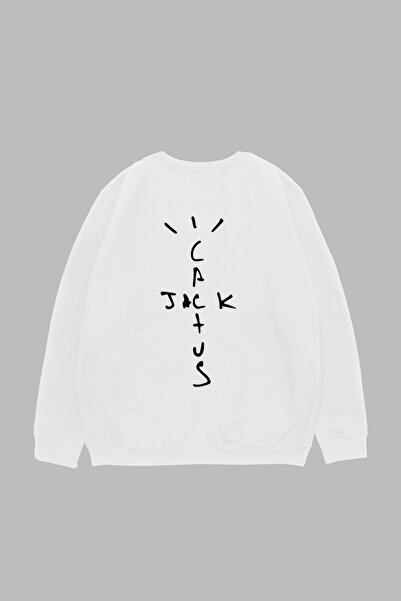 Sekizbiraltı Біла оверсайз унісекс-футболка з принтом Cactus Jack