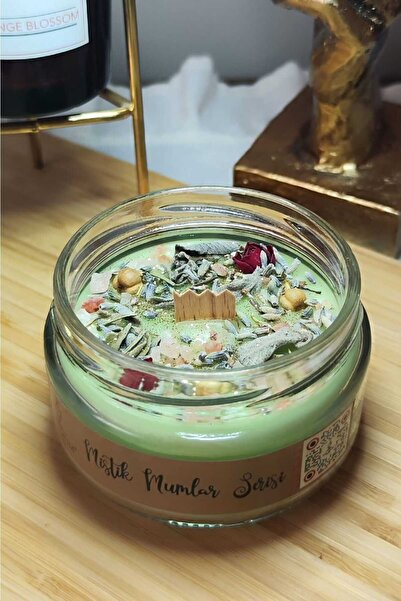 Nil Mum Dolunay Ritüeli Vanilya Kokulu Çağla yeşili Soya Mum 300 gr