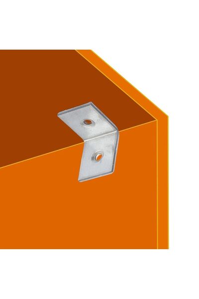 Badem10 Mobilya Eşya Dolap Yatak Duvara Sabitleme Köşebent Bağlantı Aparatı L Demiri Gönye 25x25x20mm 5 Adet