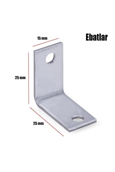 Badem10 Mobilya Eşya Dolap Deprem Sabitleyici Köşebent Bağlantı Aparatı L Demiri Gönye 25x25x15 Mm 5 Adet