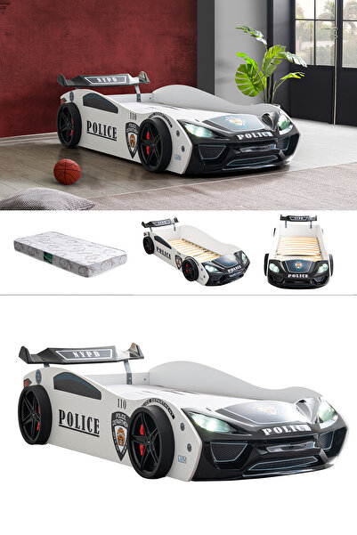 Setay Arabalı Yatak, Police Rüzgarlıklı Ledli Arabalı Yatak - Siyah 1 Adet Co...