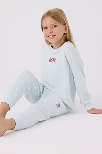 U.S. Polo Assn. US Polo Assn. uzun kollu kız çocuk pjama takımı.