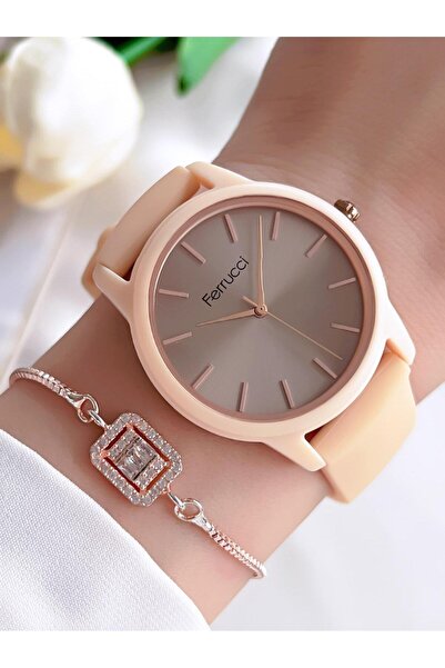 Ferrucci Spor Seri Silikon Kordon 3 Atm Suya Dayanıklı Kadın Kol Saati BFC.03284.0X