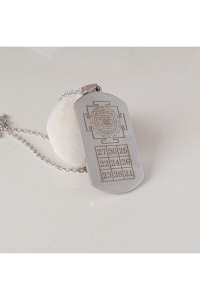 Chirpy Gümüş Sri Yantra Ve Kubera Yantra Kolye