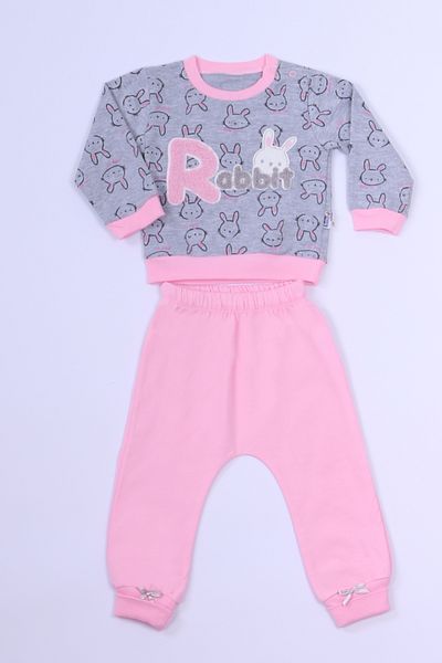HÇM Girl's Tracksuit Set - Rabbit Printed B84