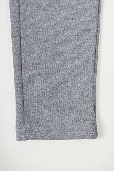 COMEOR Gri Kalın Pamuklu Beli Lastikli Yan Cepli 5-6-7-8-9-10-11-12 Yaş Erkek Çocuk Eşofman Altı Cmrc98