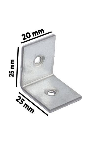 Badem10 Mobilya Eşya Dolap Yatak Duvara Sabitleme Köşebent Bağlantı Aparatı L Demiri Gönye 25x25x20mm 5 Adet