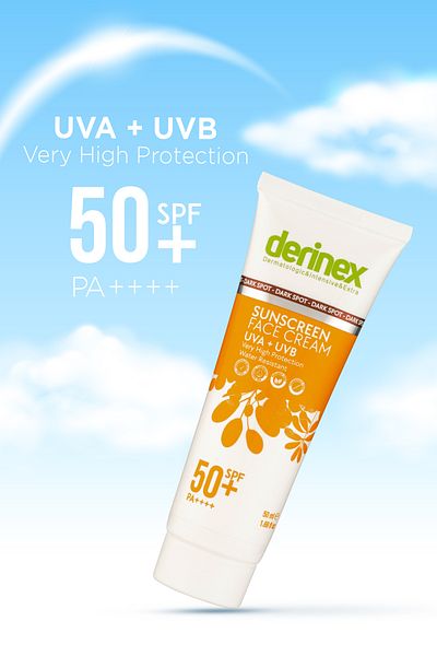 derinex 50 ml Sunscreen Cream SPF 50 - For Skin
