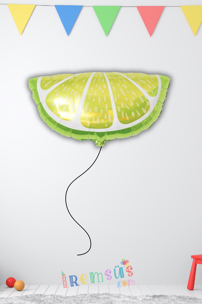 mypartyready Limon Dilim Şekilli Folyo Helyum Balon 65*49 Cm Meyve Konsept Pa...