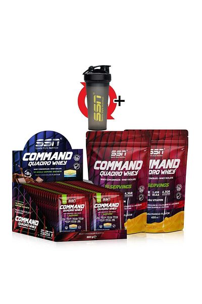 SSN Sports Style Nutrition Command Quadro Whey 1780 Gr 70 Chassis Mix - Chocolate and Banana Mango Combo (40X1 Box-15X2)